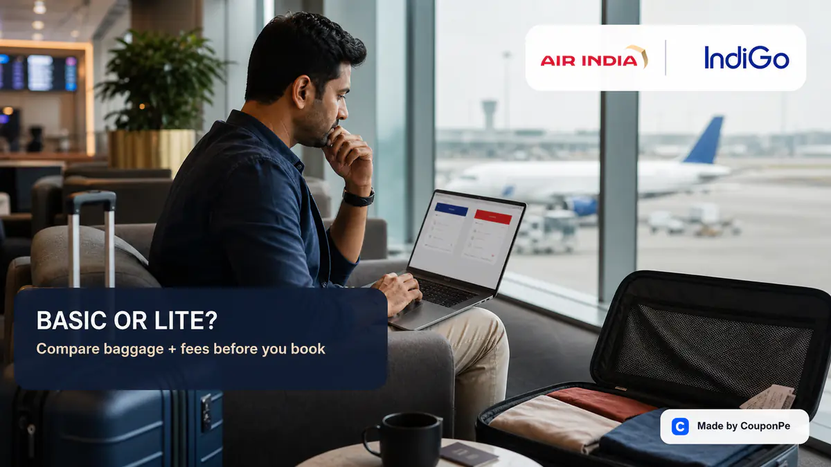 Air India Basic vs IndiGo Lite: compare the complete fare before booking